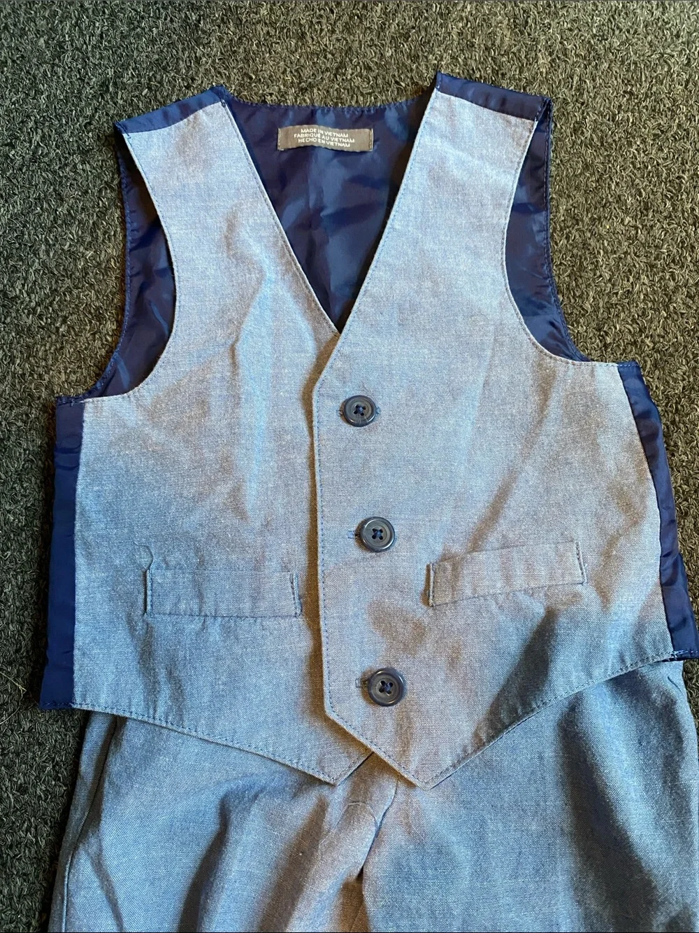 Kids Formal Vest & Pants Set - Blue set and Light Gray set - Unbranded